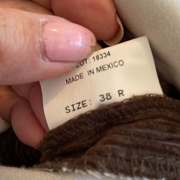 Berle dark brown cotton corduroy pleat front pants - Picture 8 of 9